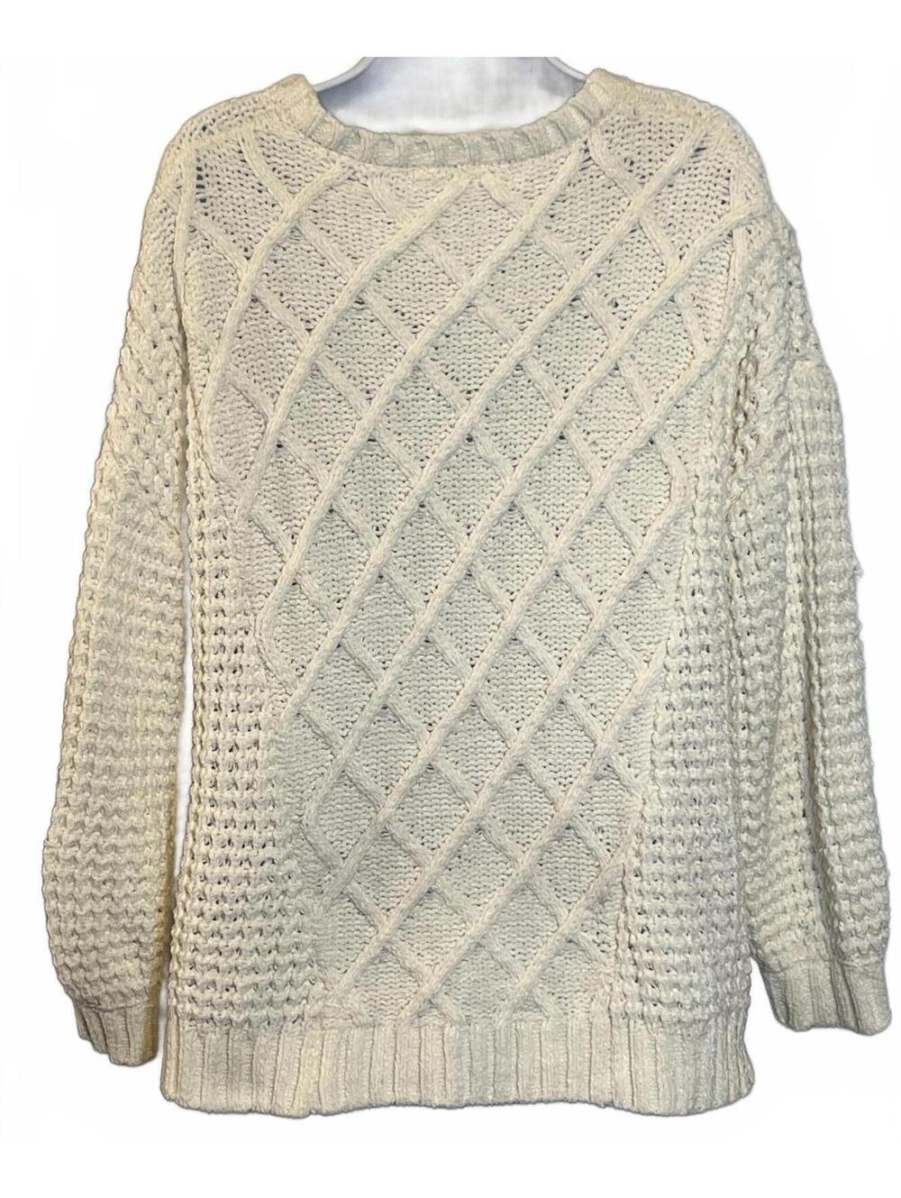 Altar’d State Chunky Mixed-Knit Sweater-Boho Chic, Cottagecore Coastal Small - Picture 2 of 6
